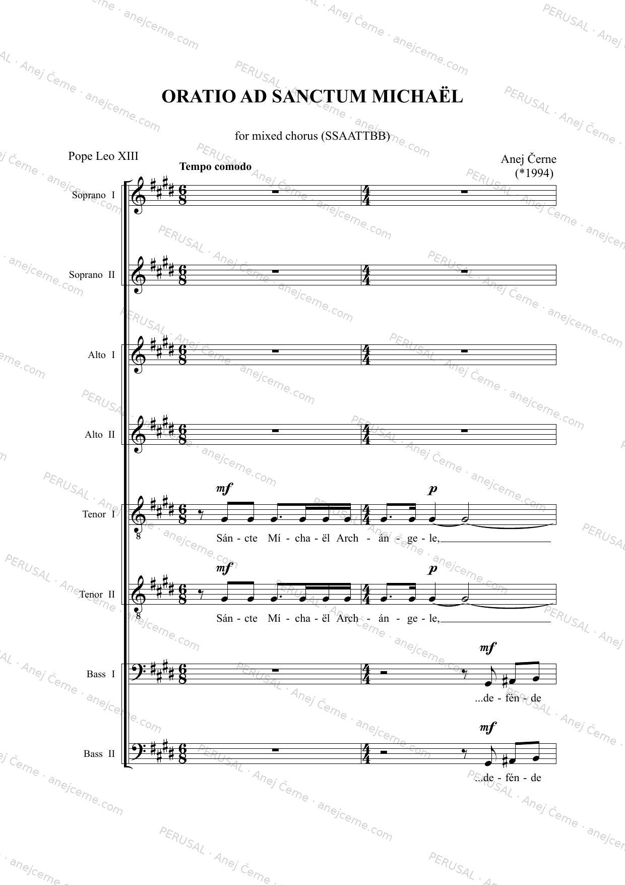 Oratio ad Sanctum Michaël — score preview, page 1