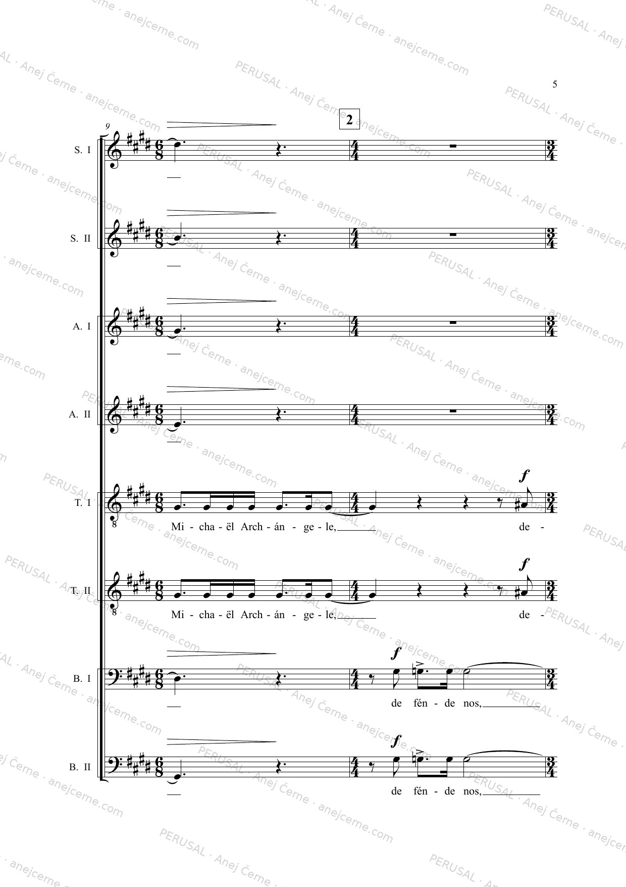 Oratio ad Sanctum Michaël — score preview, page 5