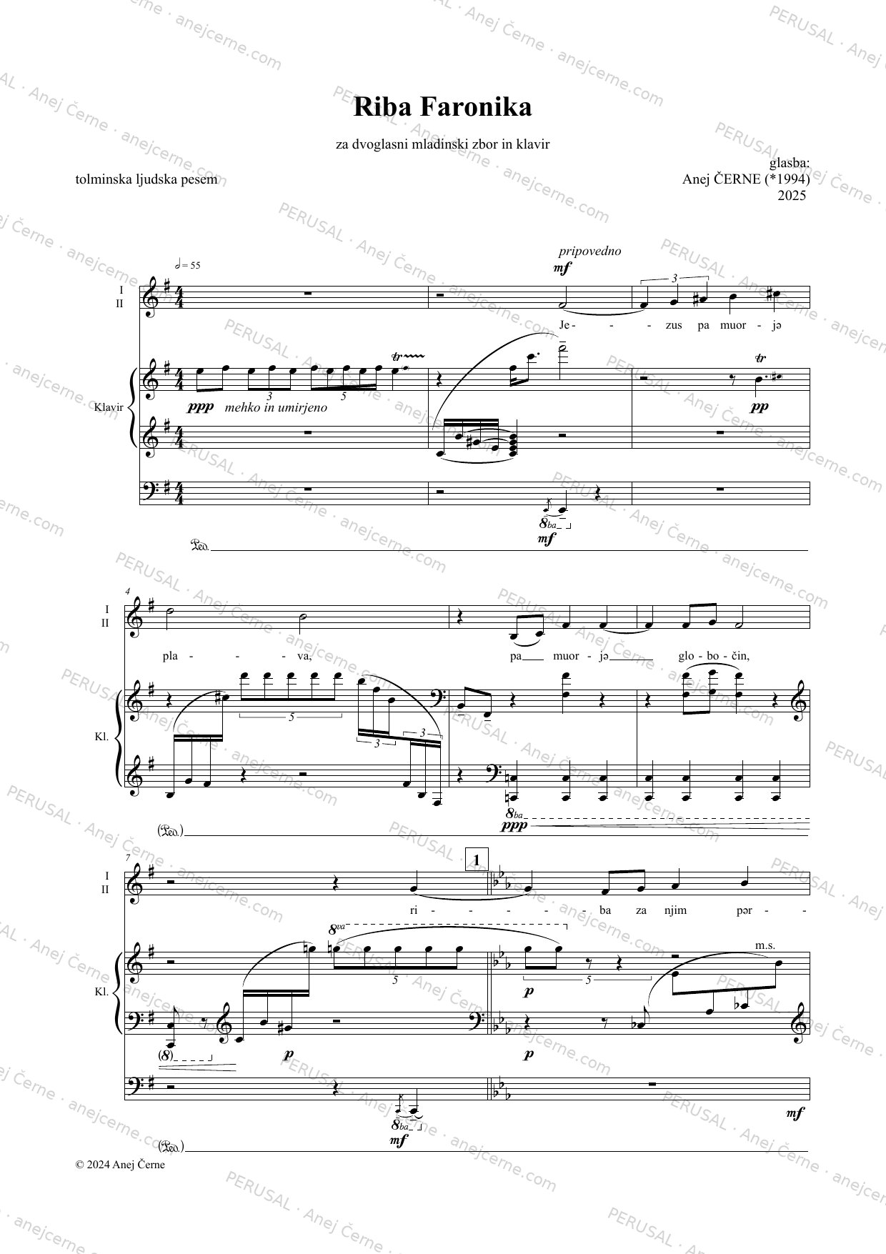 Riba Faronika — score preview, page 1