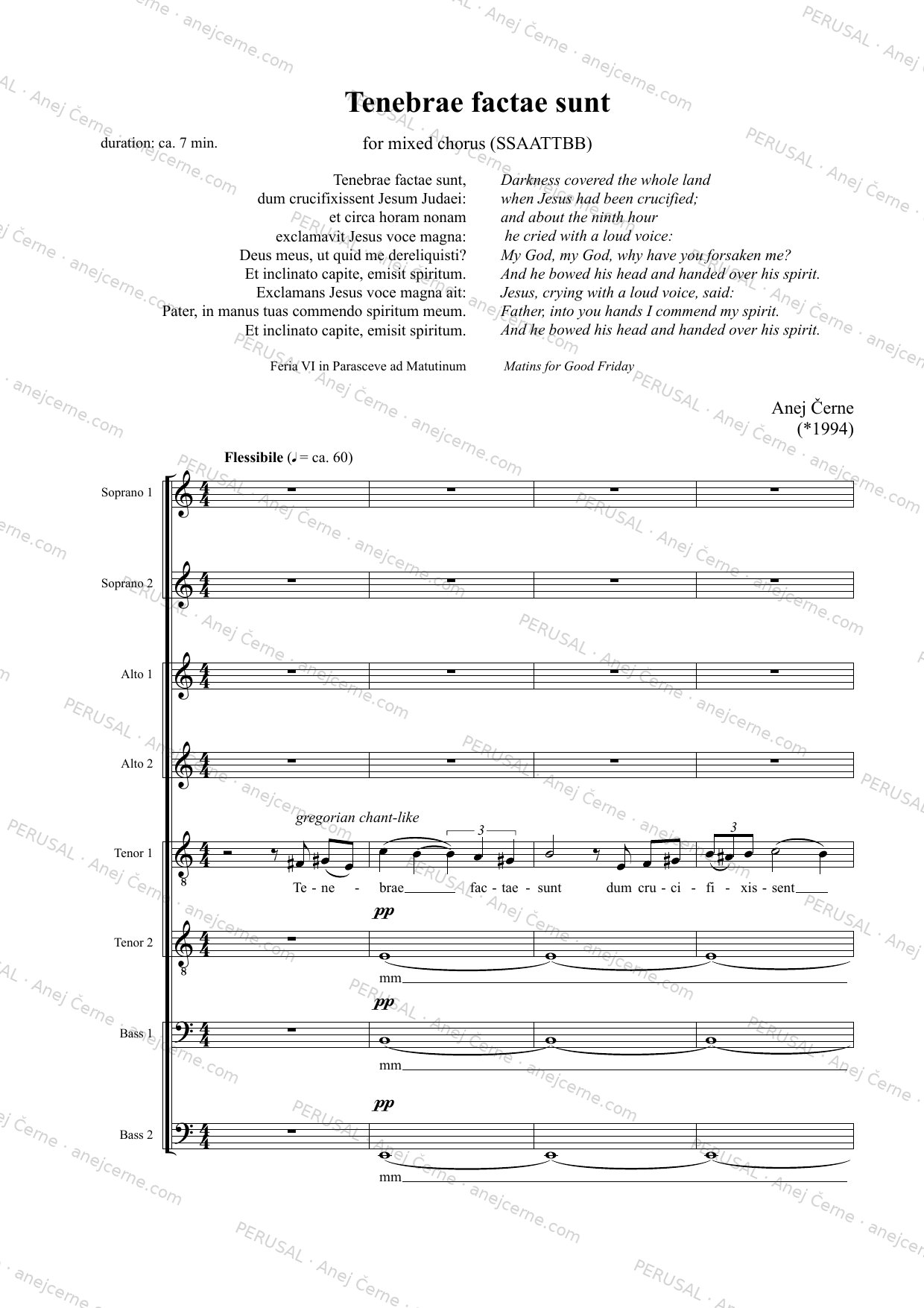 Tenebrae factae sunt — score preview, page 1
