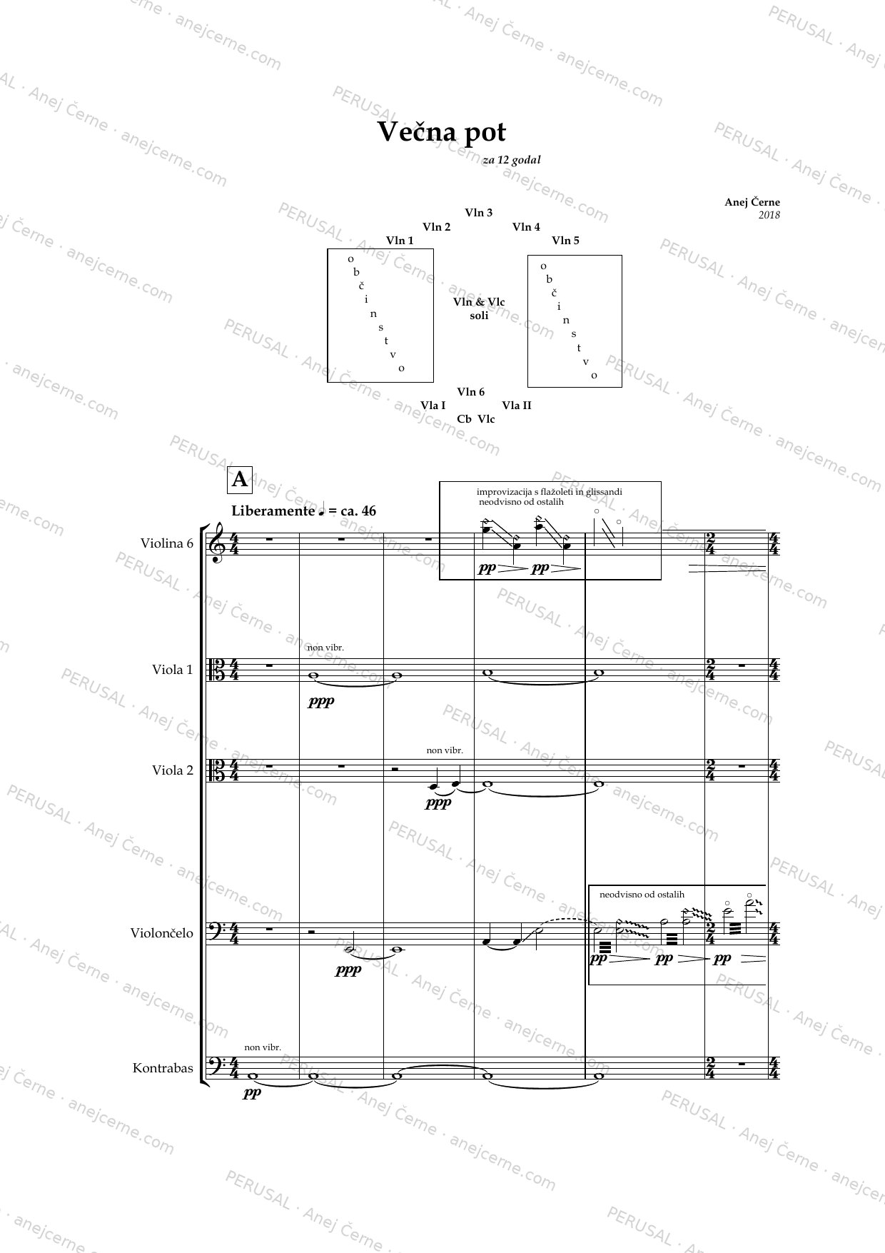 Večna pot — score preview, page 1