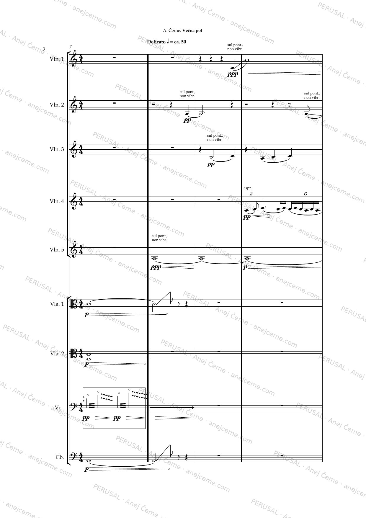 Večna pot — score preview, page 2