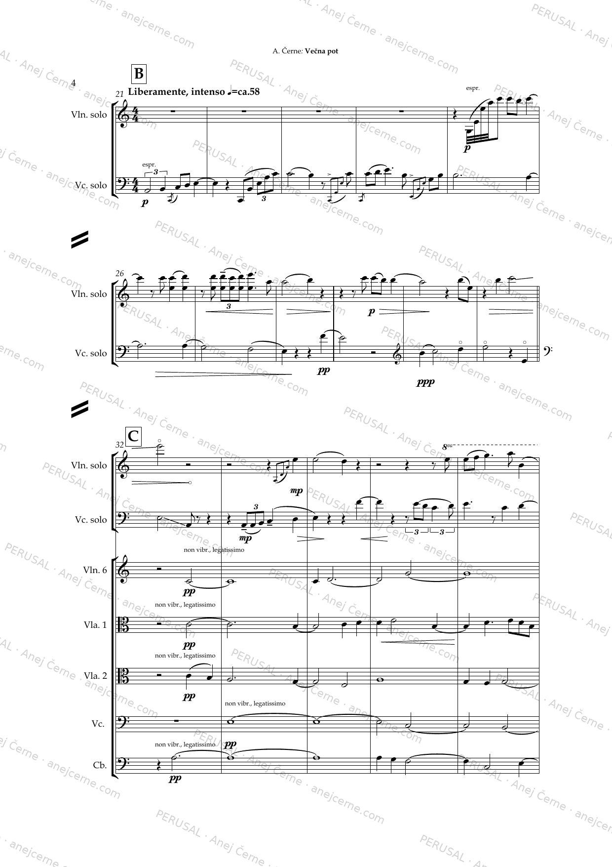 Večna pot — score preview, page 4